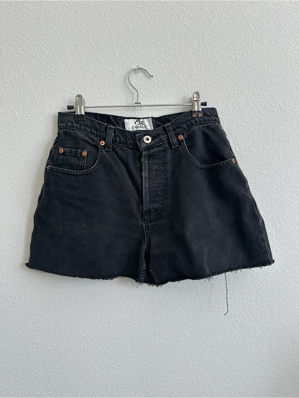 Code Bleu Black High-Rise Jean Shorts